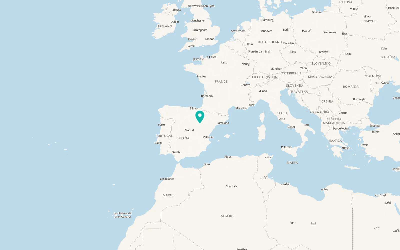 Map of Campillo de Aragón