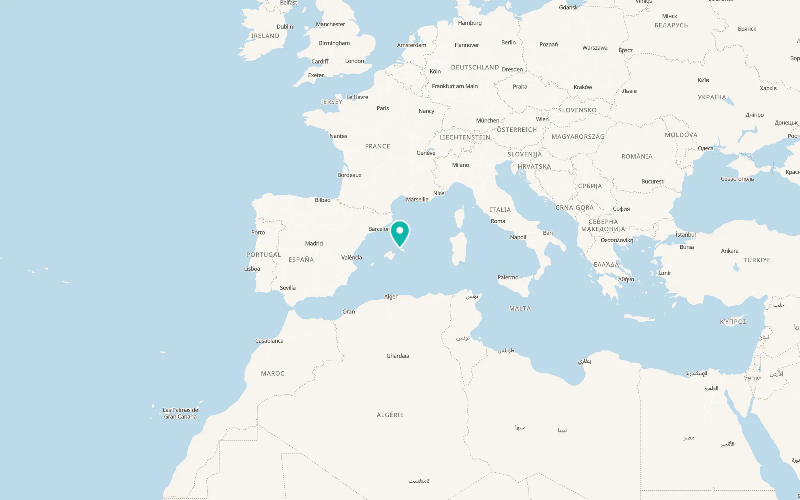 Map of Ciutadella