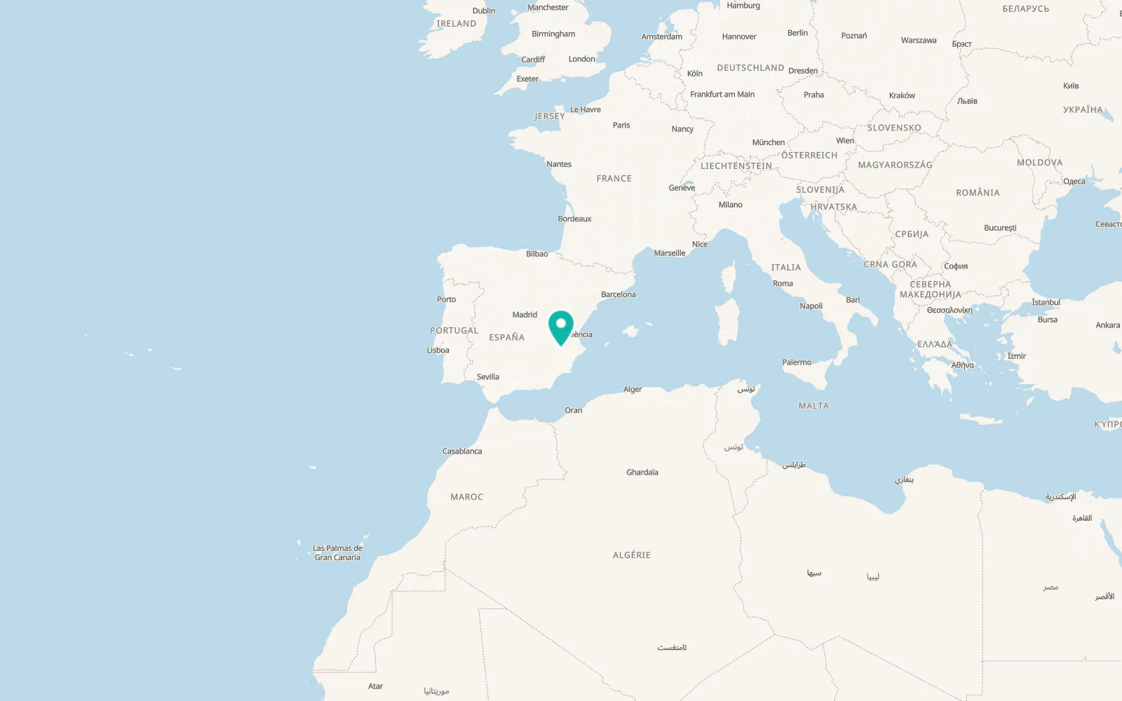 Map of Fuente-Álamo