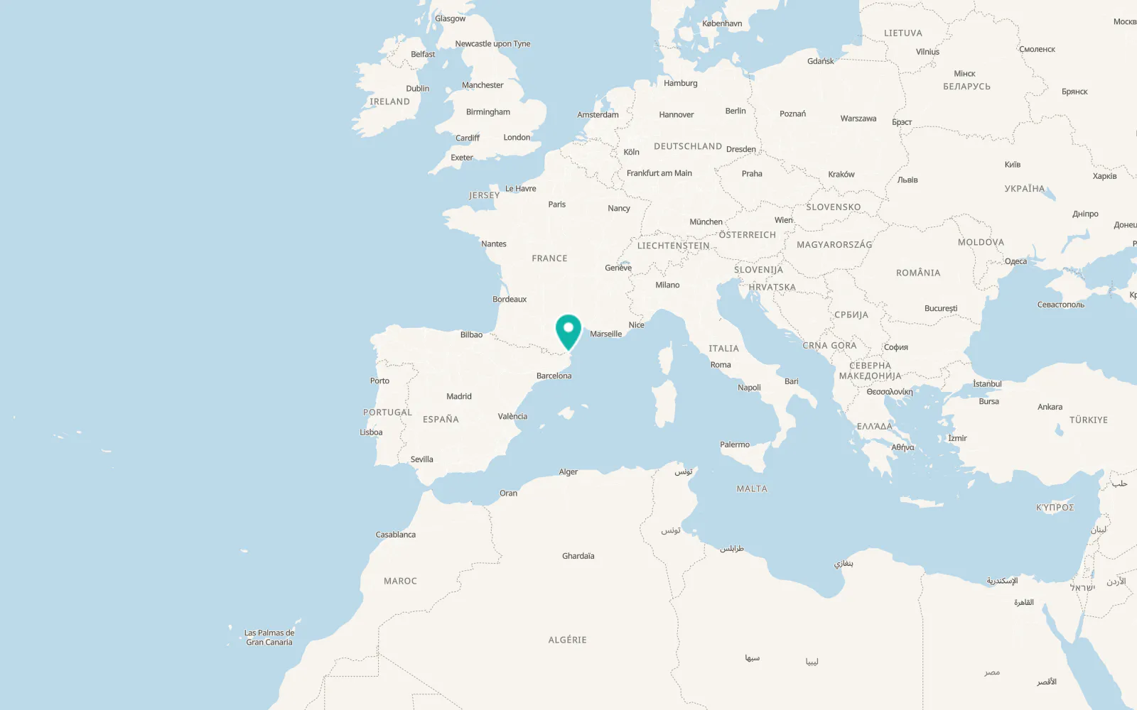 Map of Garriguella