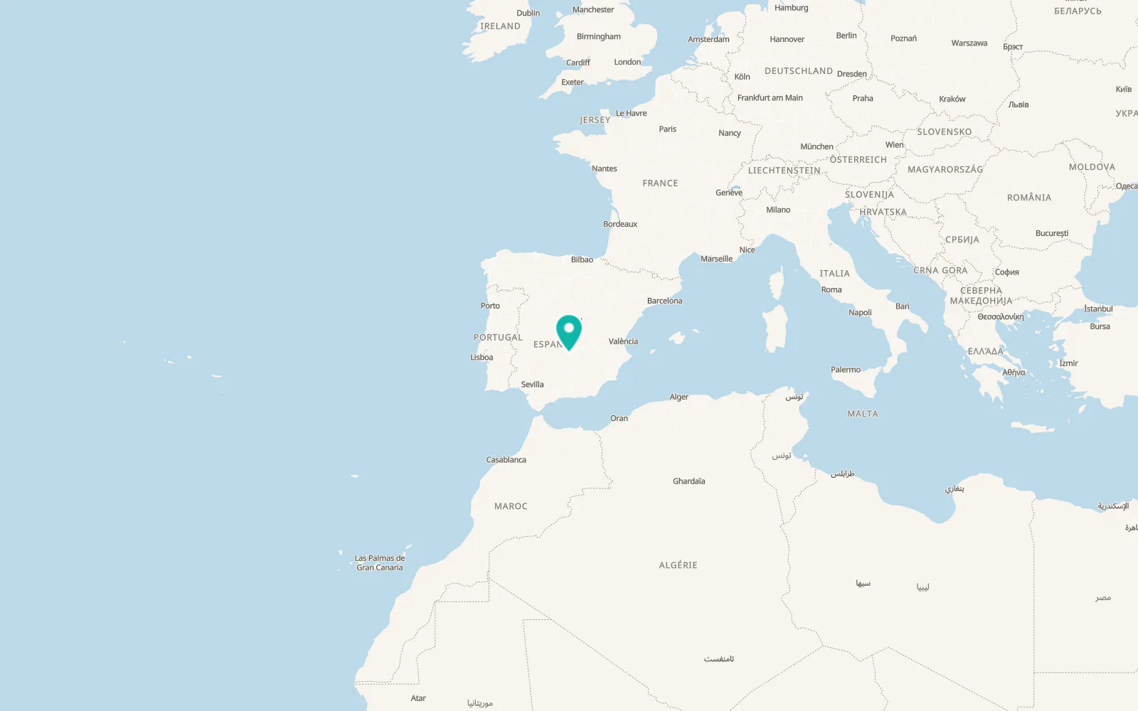Map of Granátula de Calatrava
