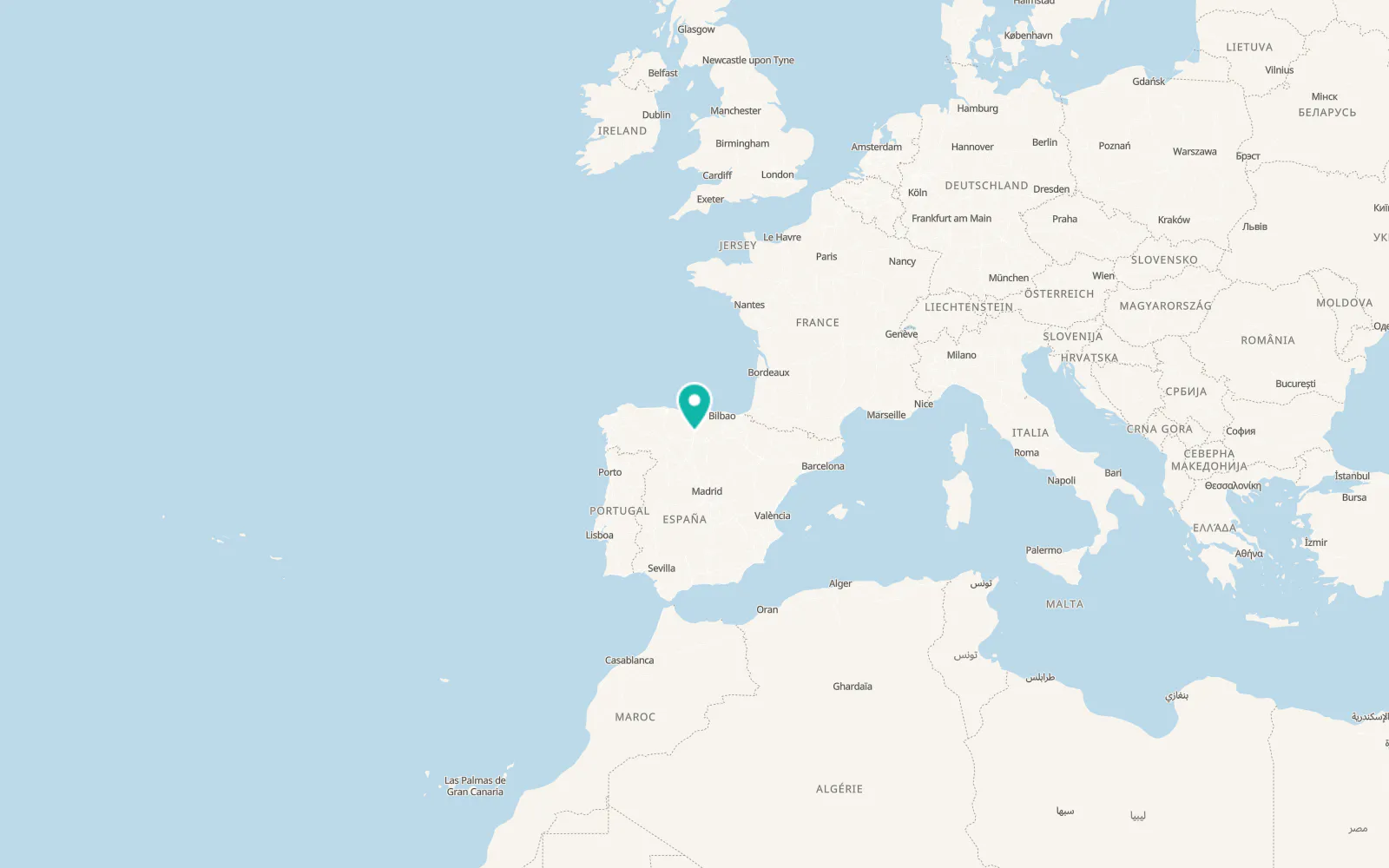 Map of Herrera de Pisuerga