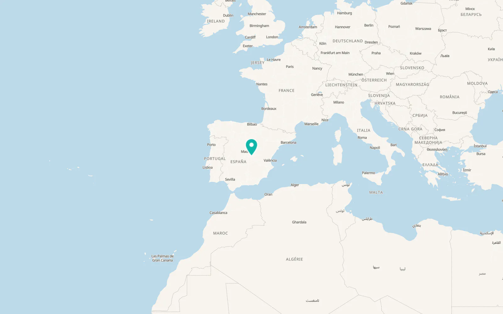 Map of Horcajo de Santiago