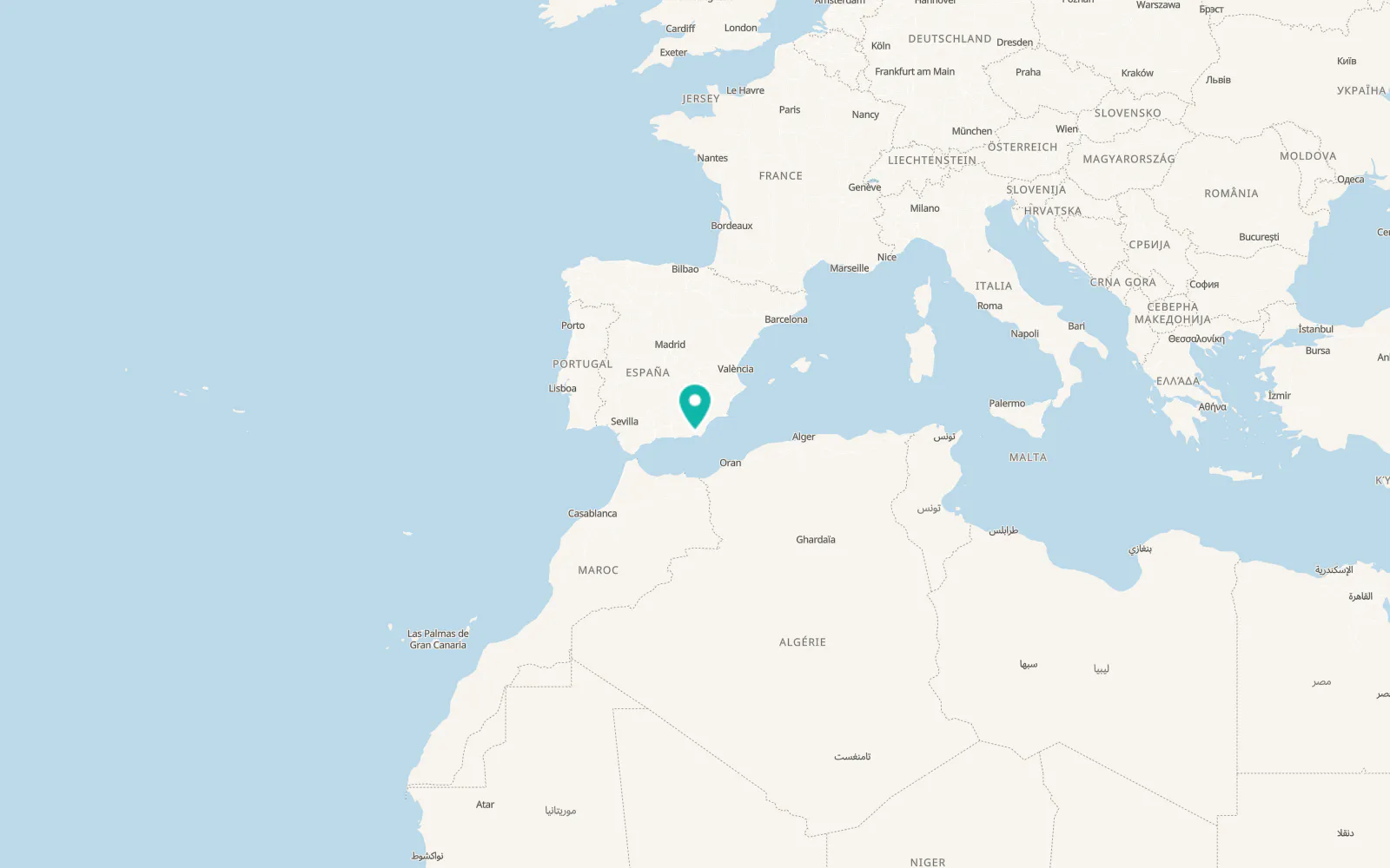 Map of Huércal de Almería