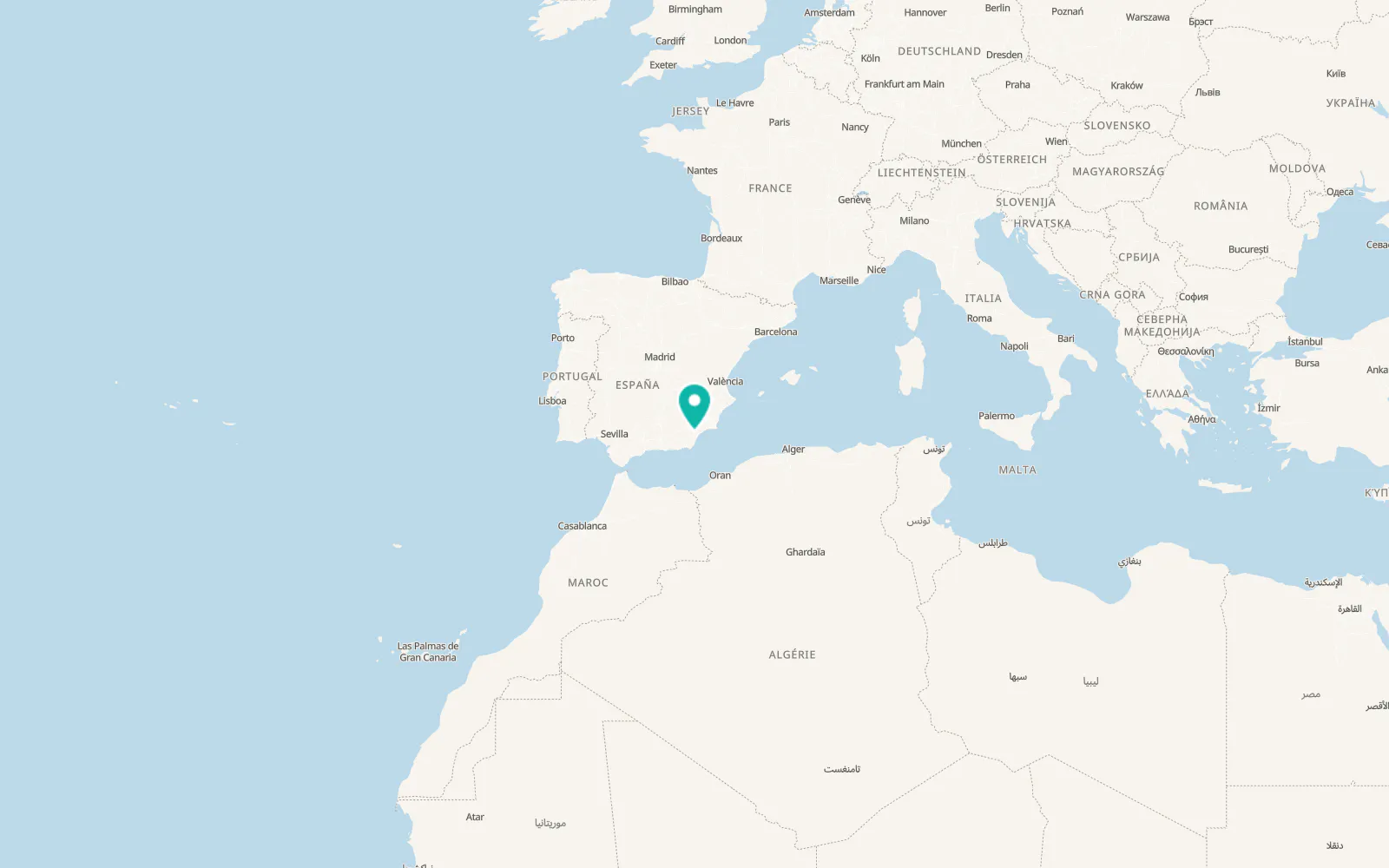 Map of Huercal-Overa