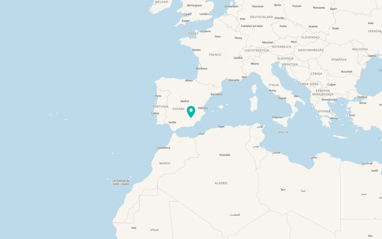 Map of Huéscar