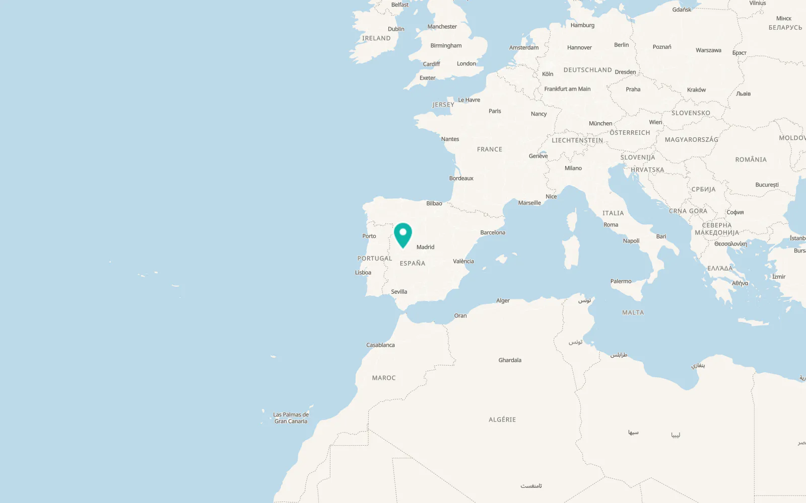 Map of Jarandilla de la Vera