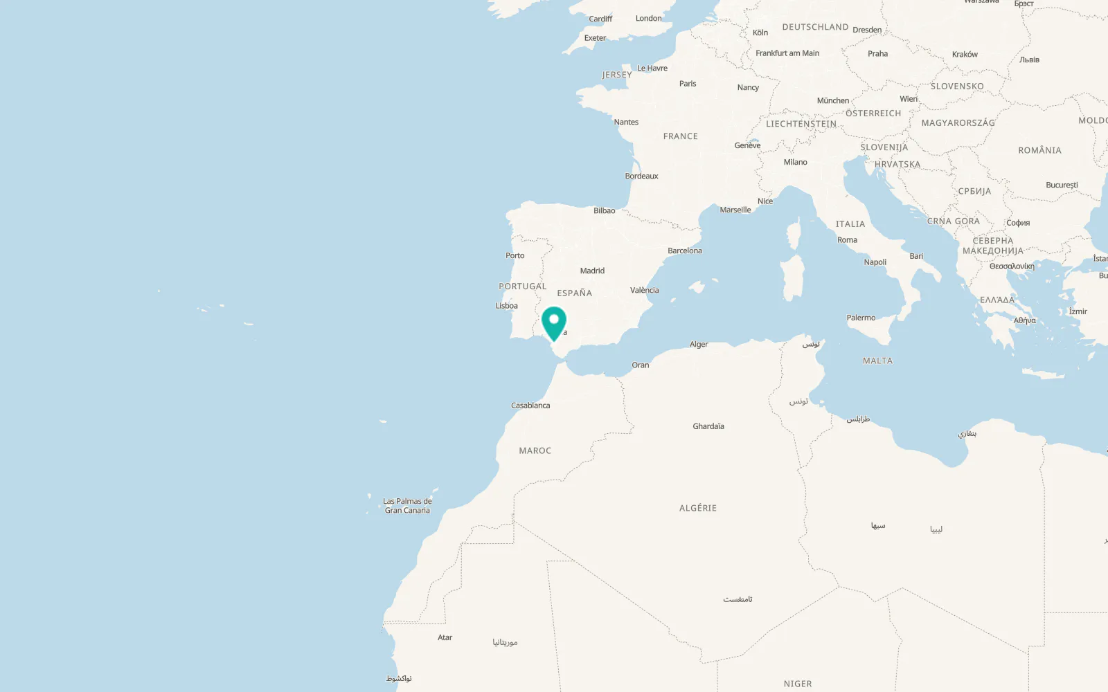 Map of Jerez de la Frontera