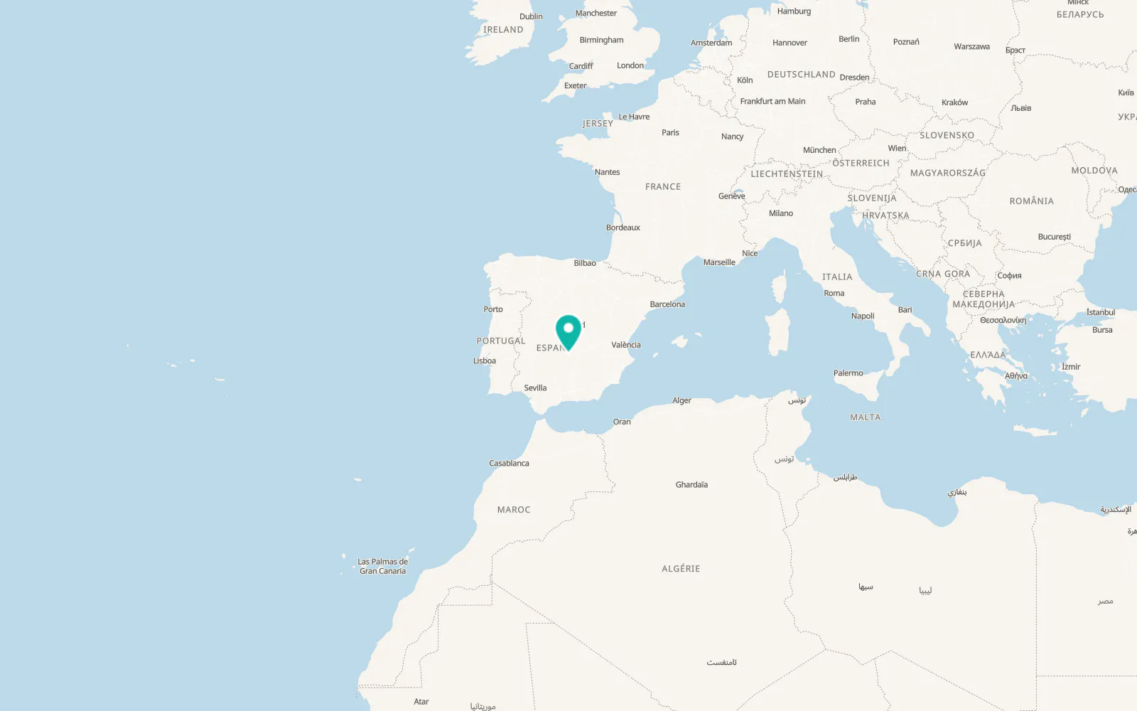 Map of La Poblachuela