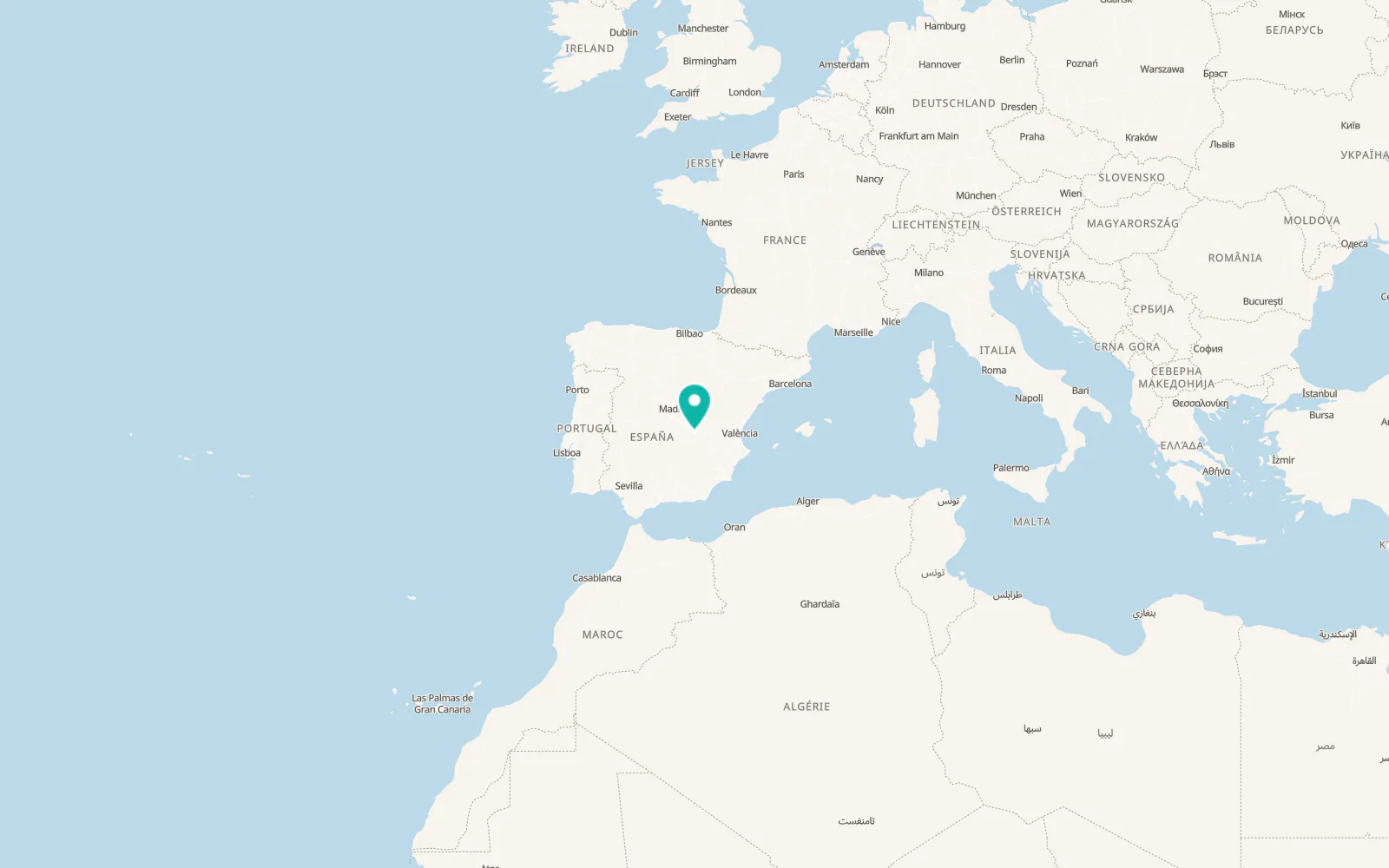 Map of Las Pedroñeras