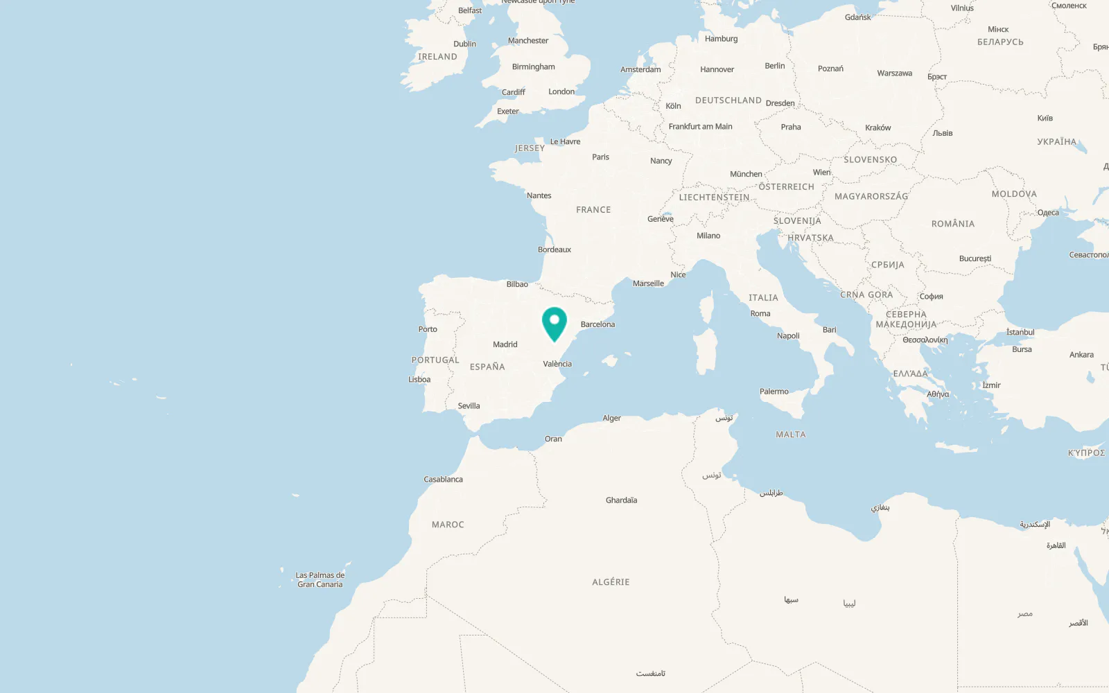 Map of Linares de Mora