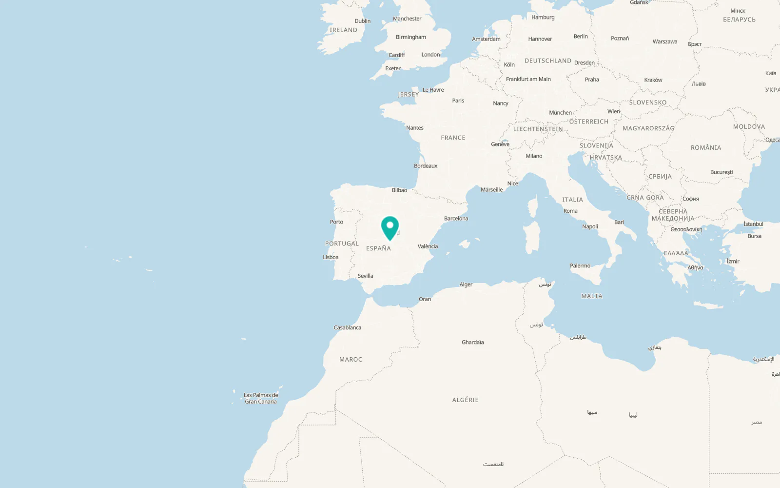 Map of Manzaneque