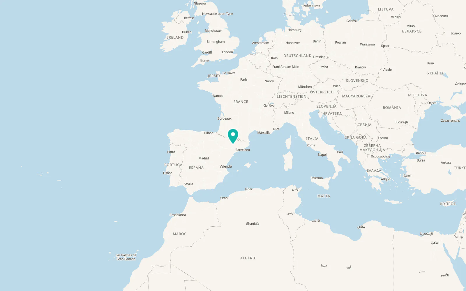 Map of Os de Balaguer