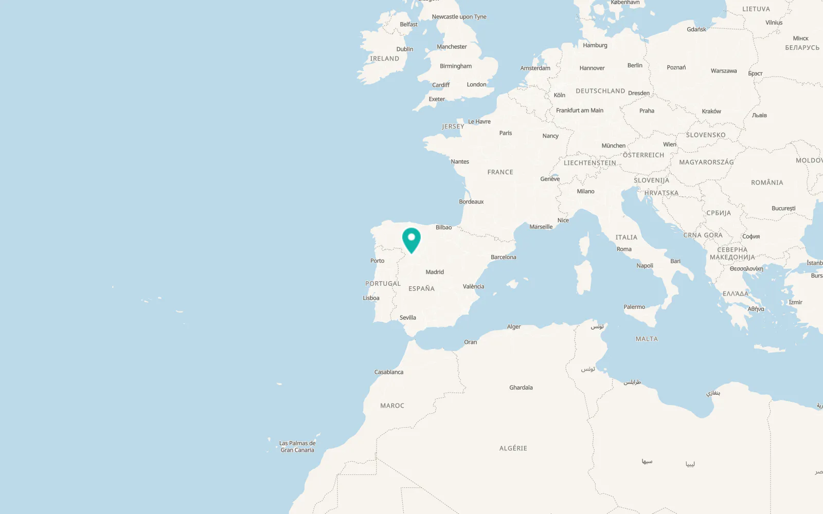 Map of Peleas de Abajo