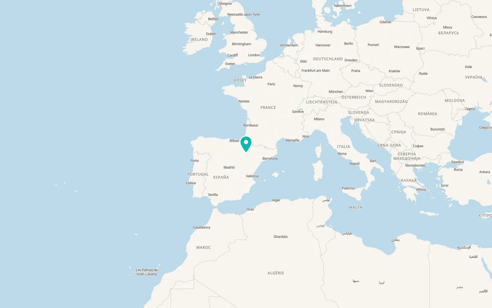 Map of Pradilla de Ebro