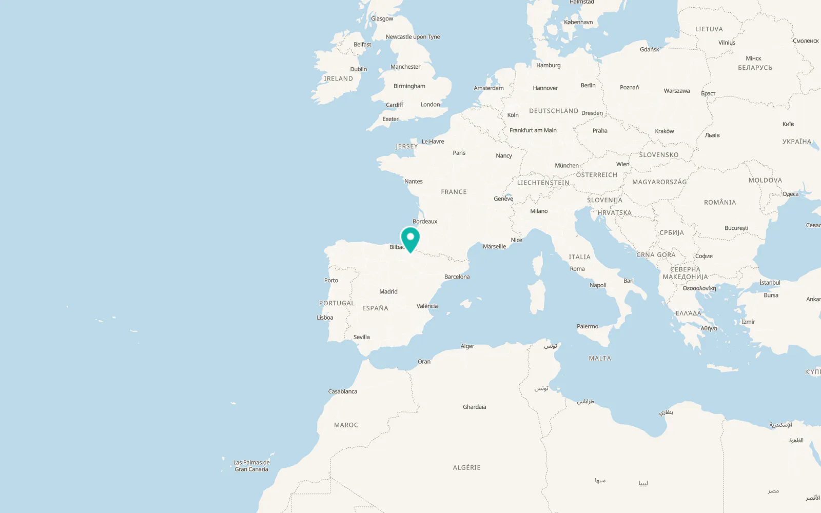 Map of Puente la Reina