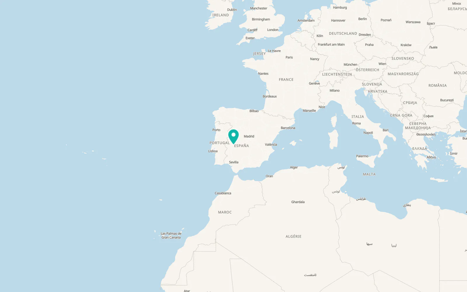 Map of Salvatierra de Santiago