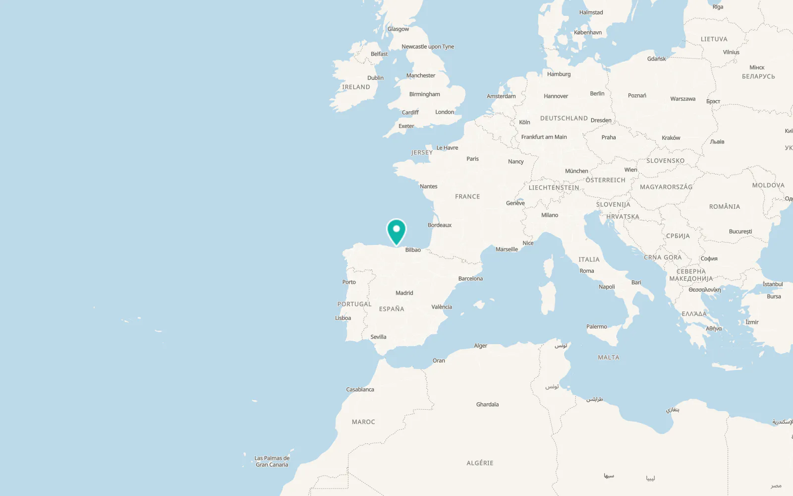 Map of San Vicente de la Barquera