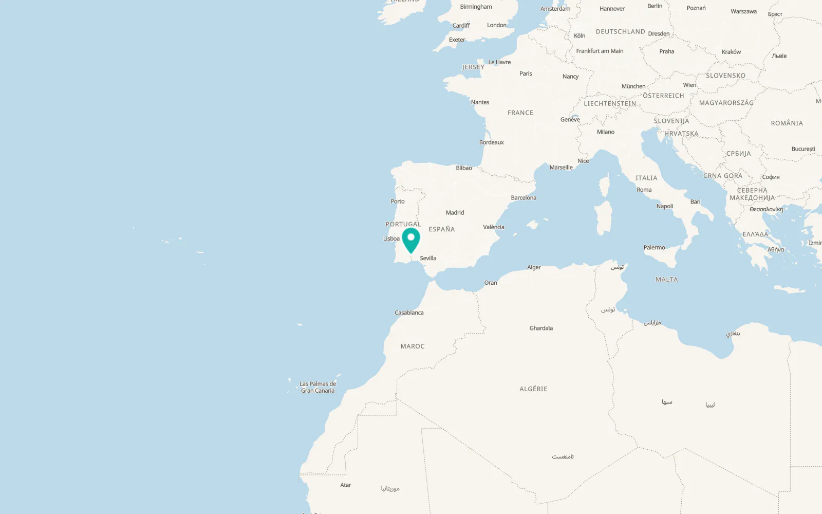 Map of Sanlúcar de Guadiana