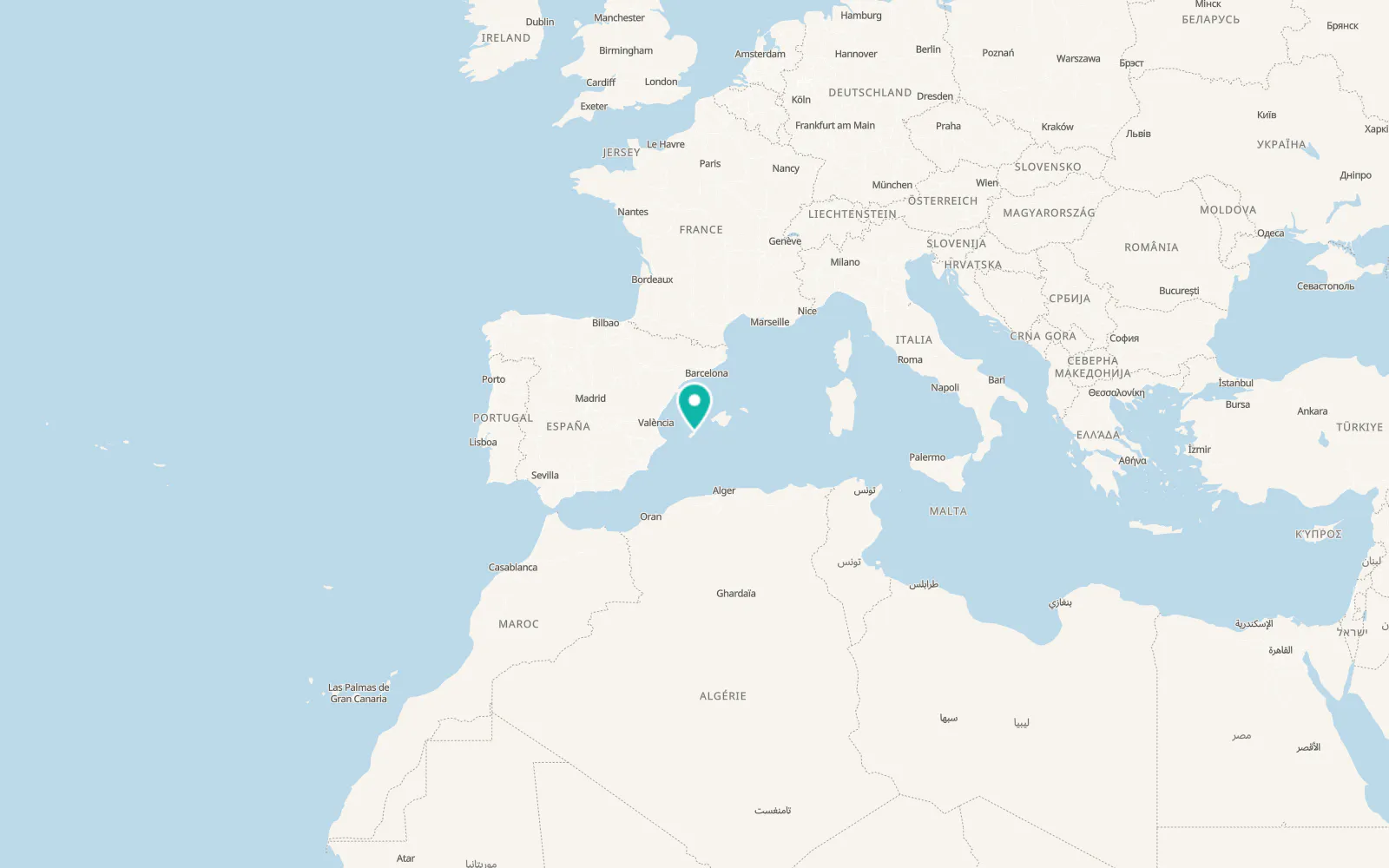 Map of Sant Carles de Peralta