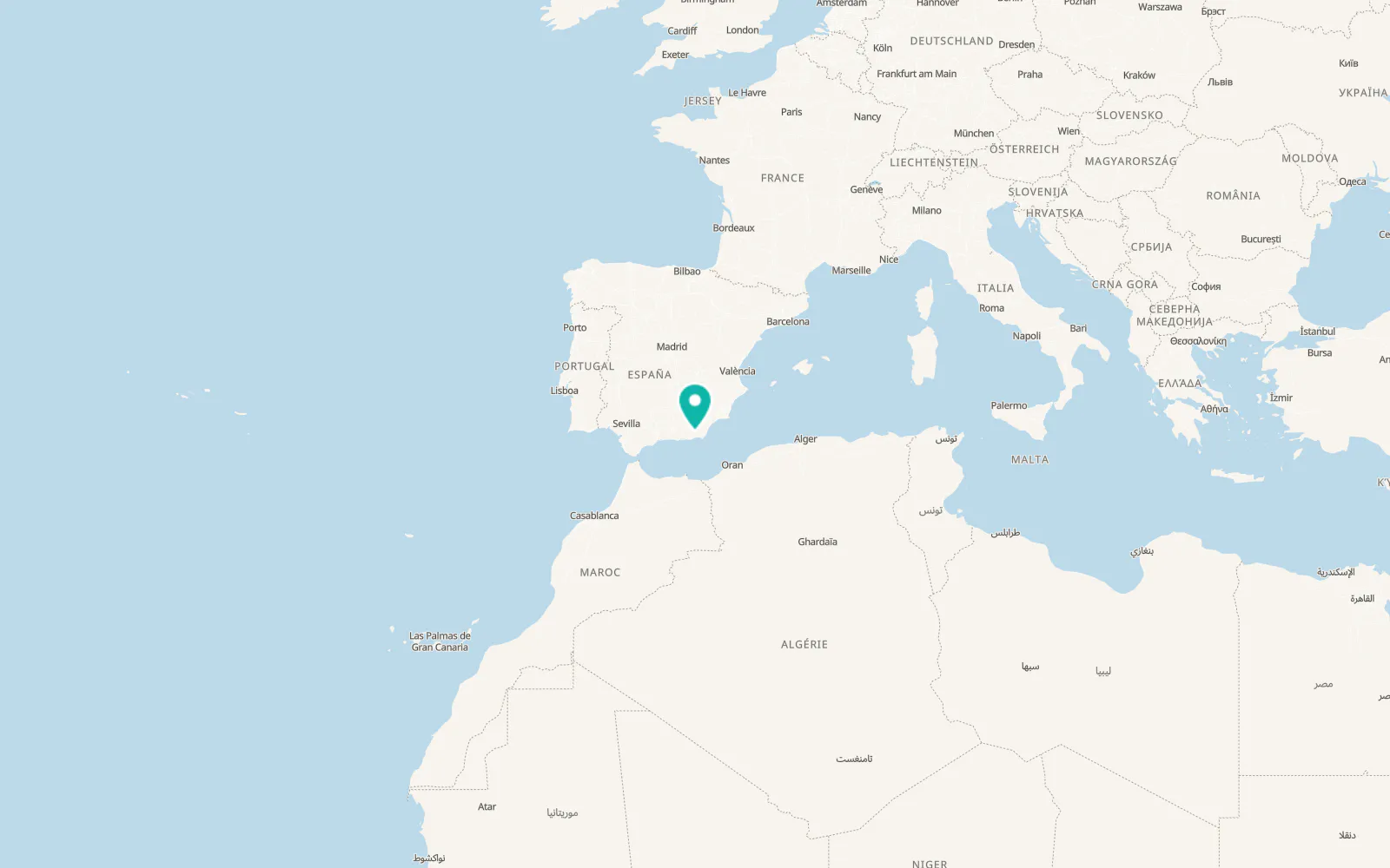 Map of Santa Fe de Mondújar