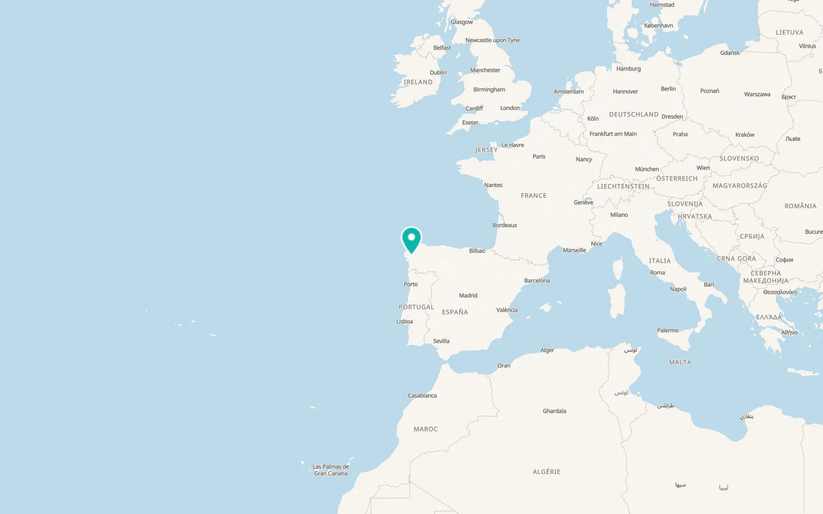 Map of Santiago de Compostela