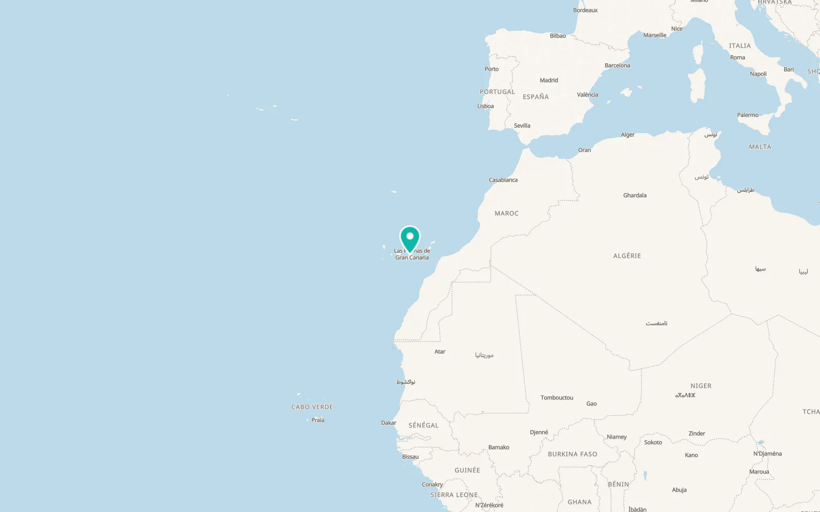 Map of Tejeda