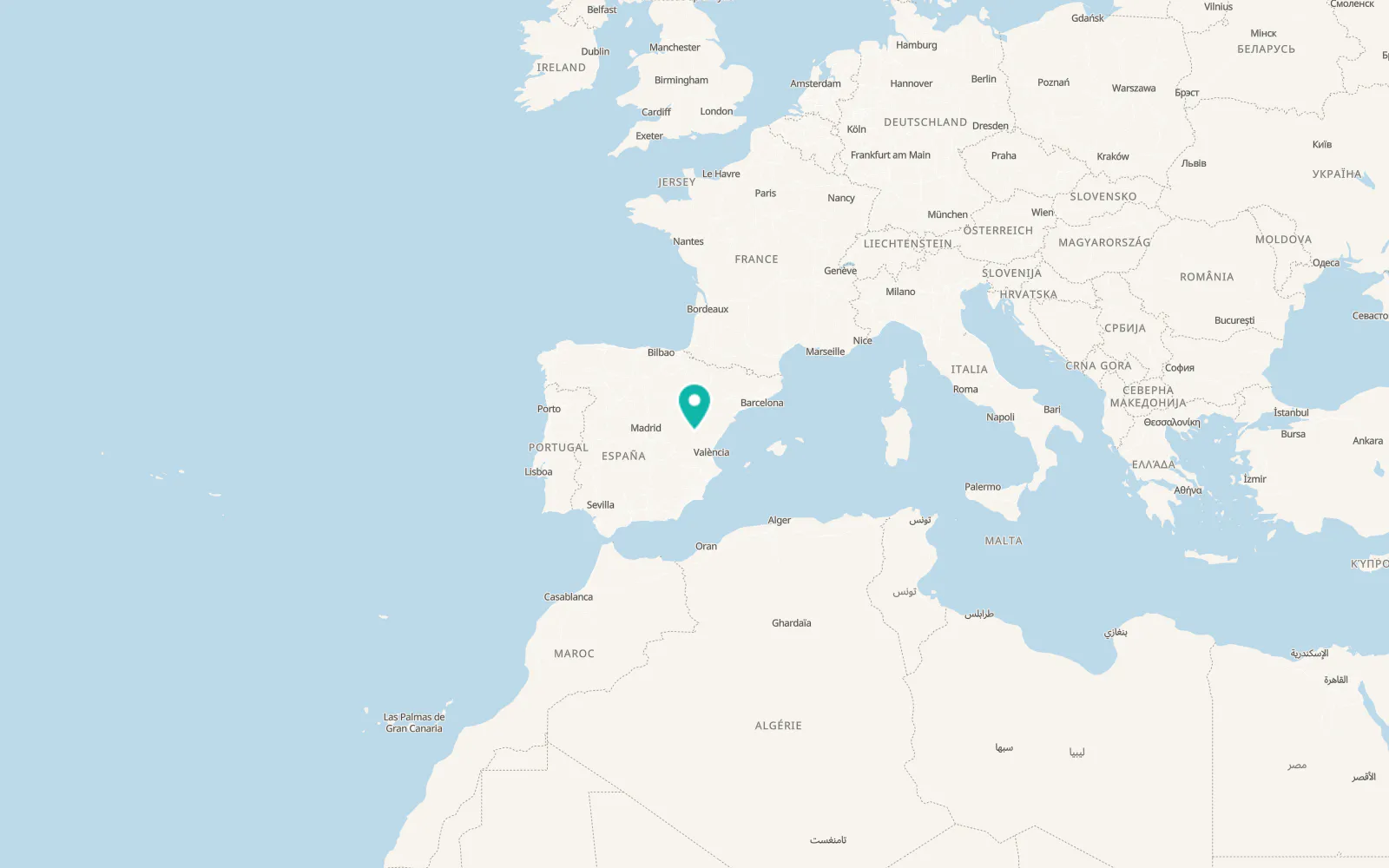 Map of Tramacastiel