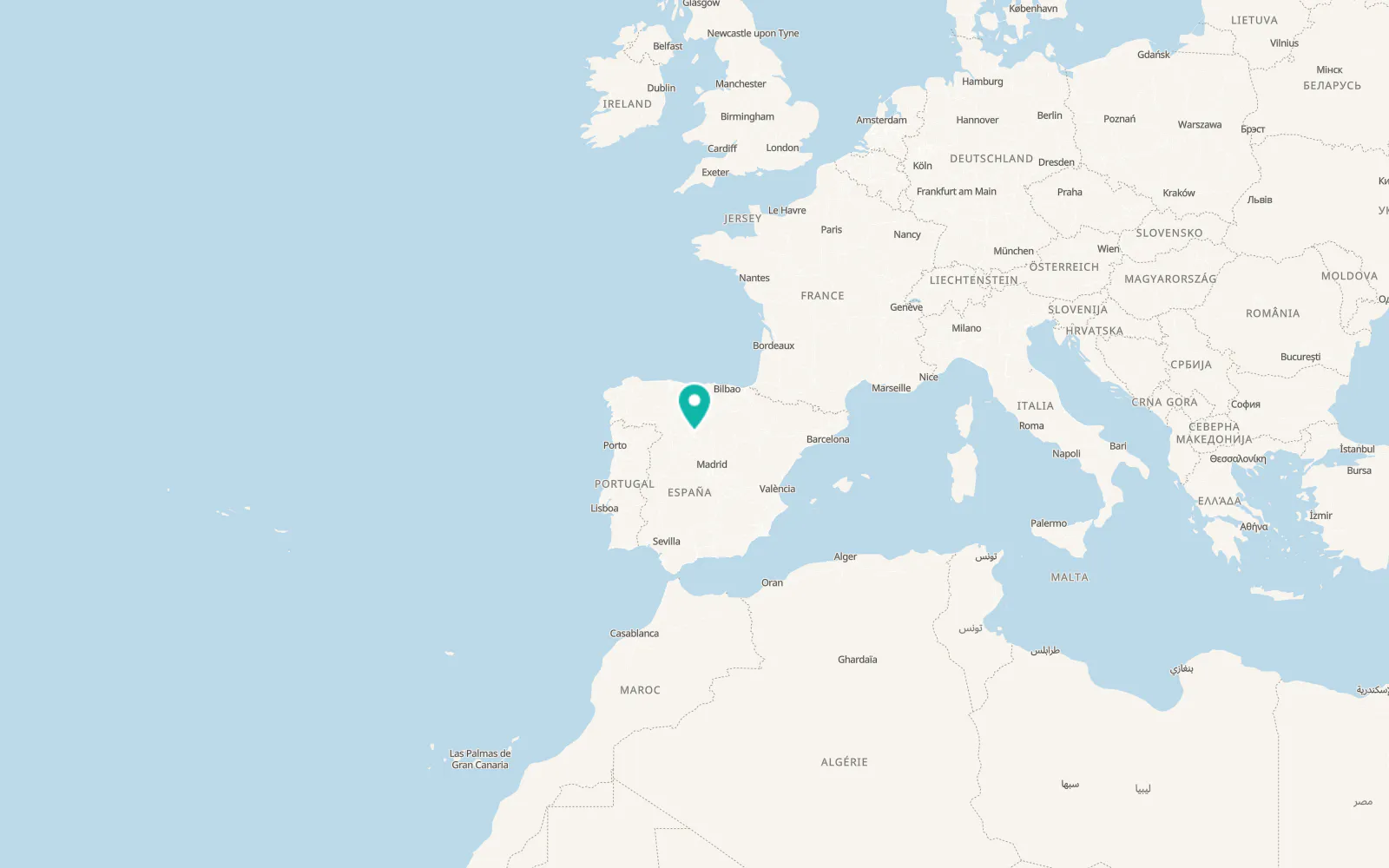 Map of Tudela de Duero