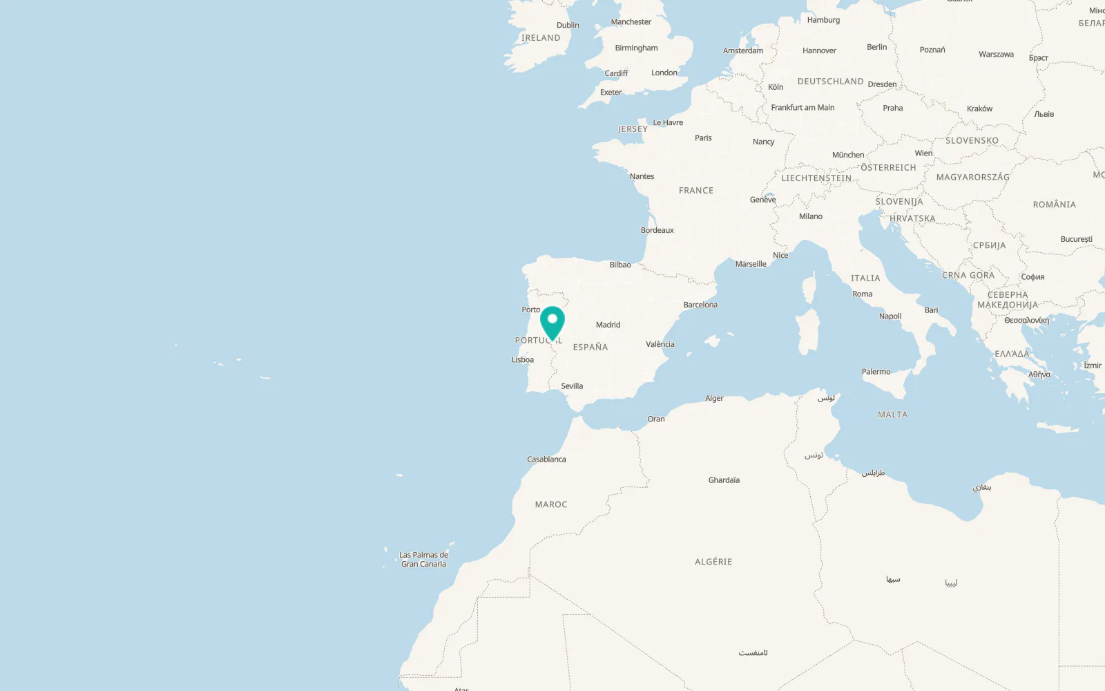 Map of Valencia de Alcántara