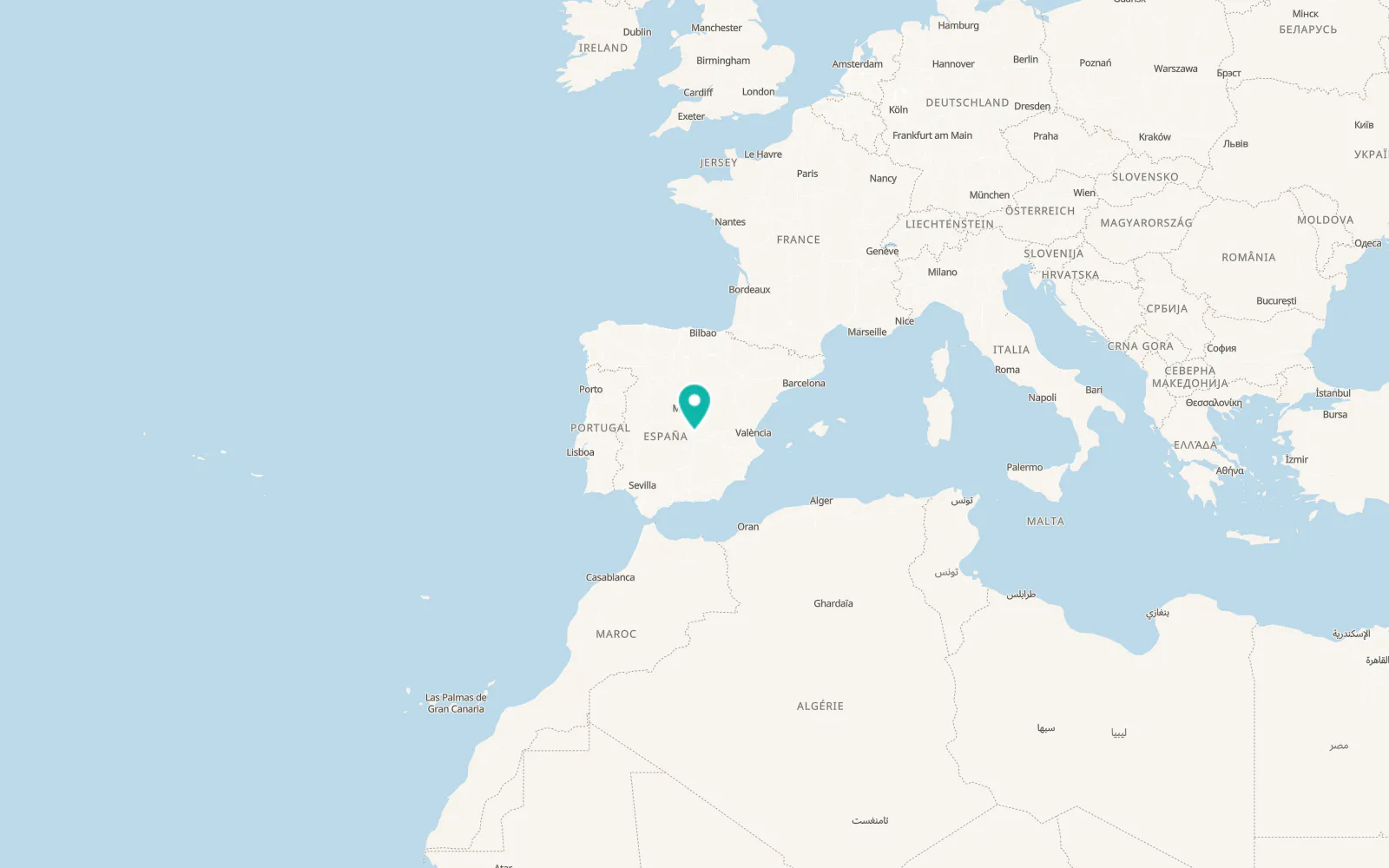 Map of Villafranca de los Caballeros