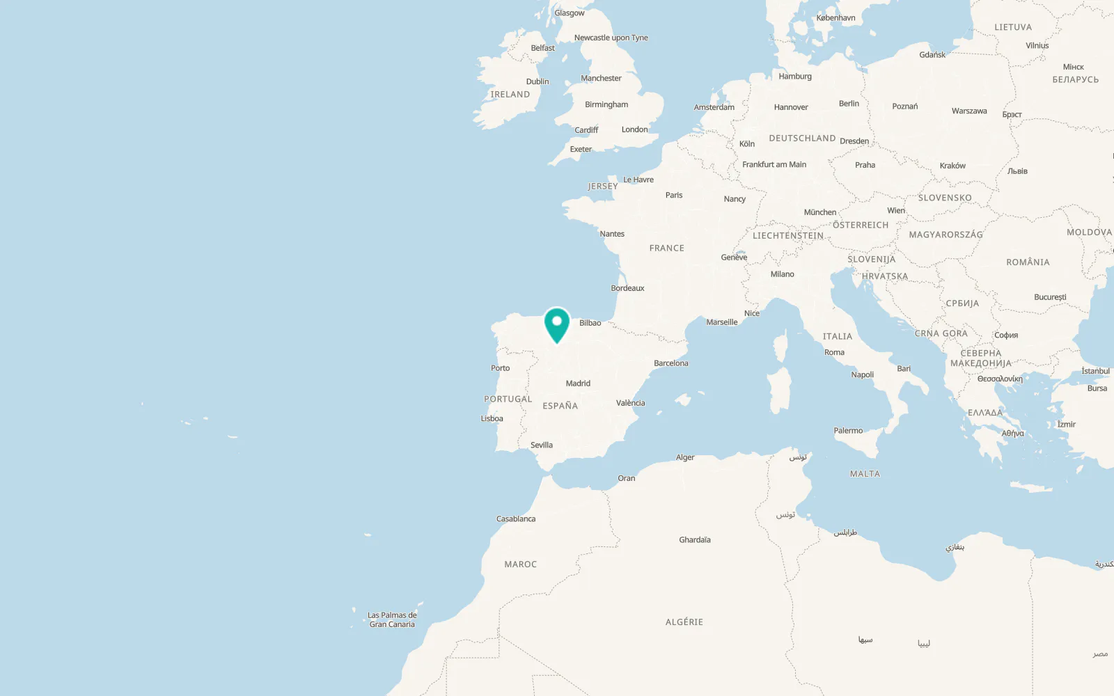 Map of Villalón de Campos
