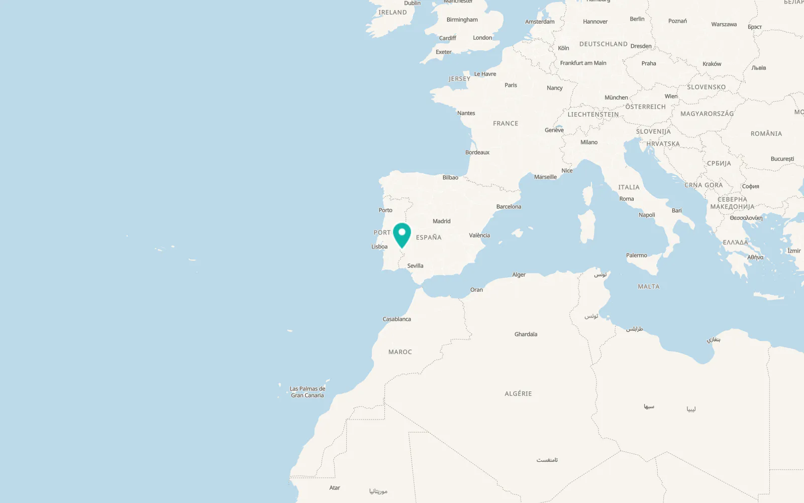 Map of Villanueva del Fresno