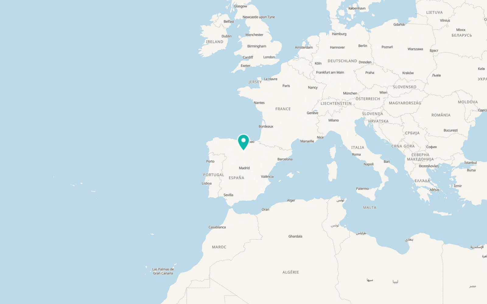 Map of Villaverde del Monte