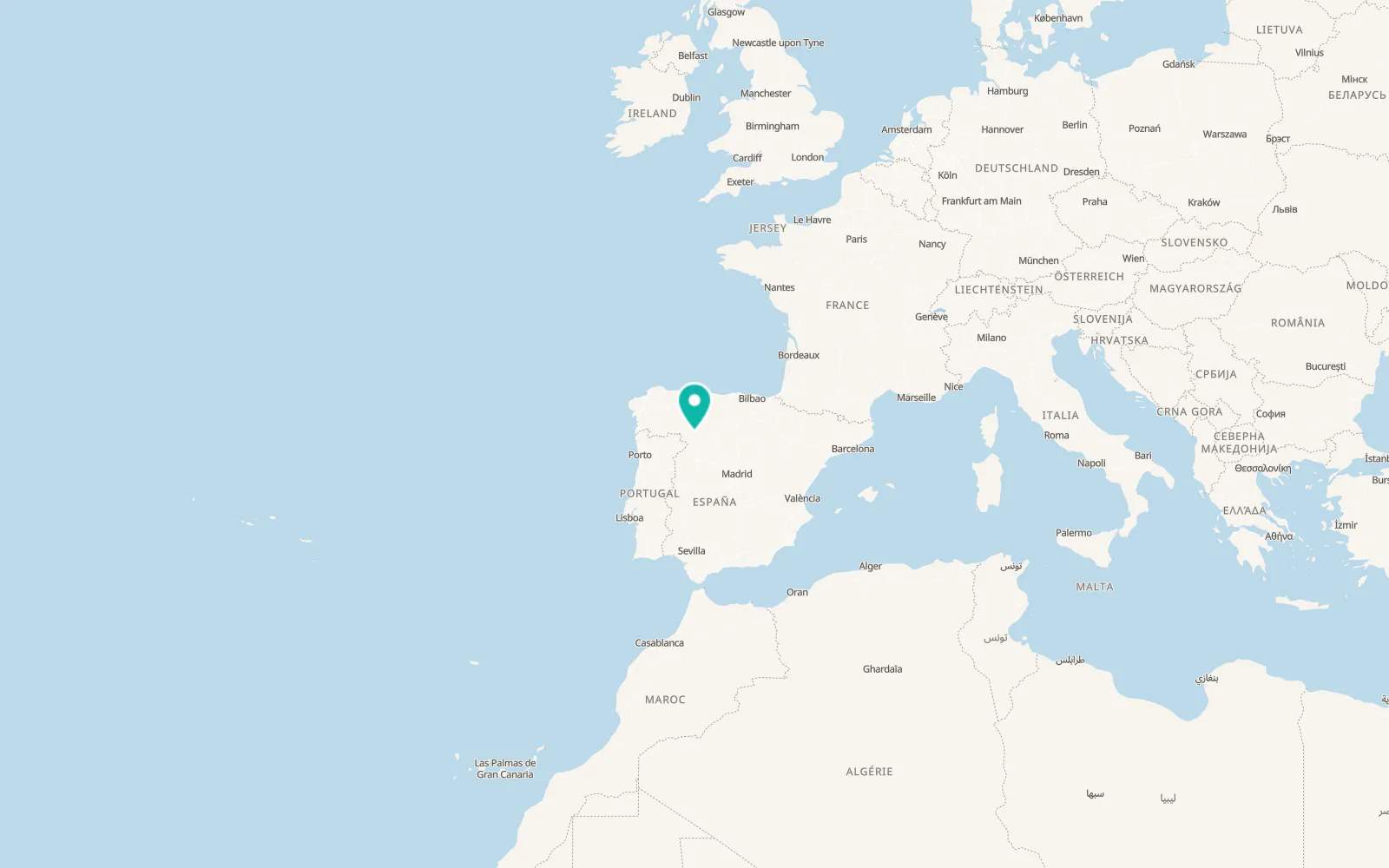 Map of Villaveza de Valverde