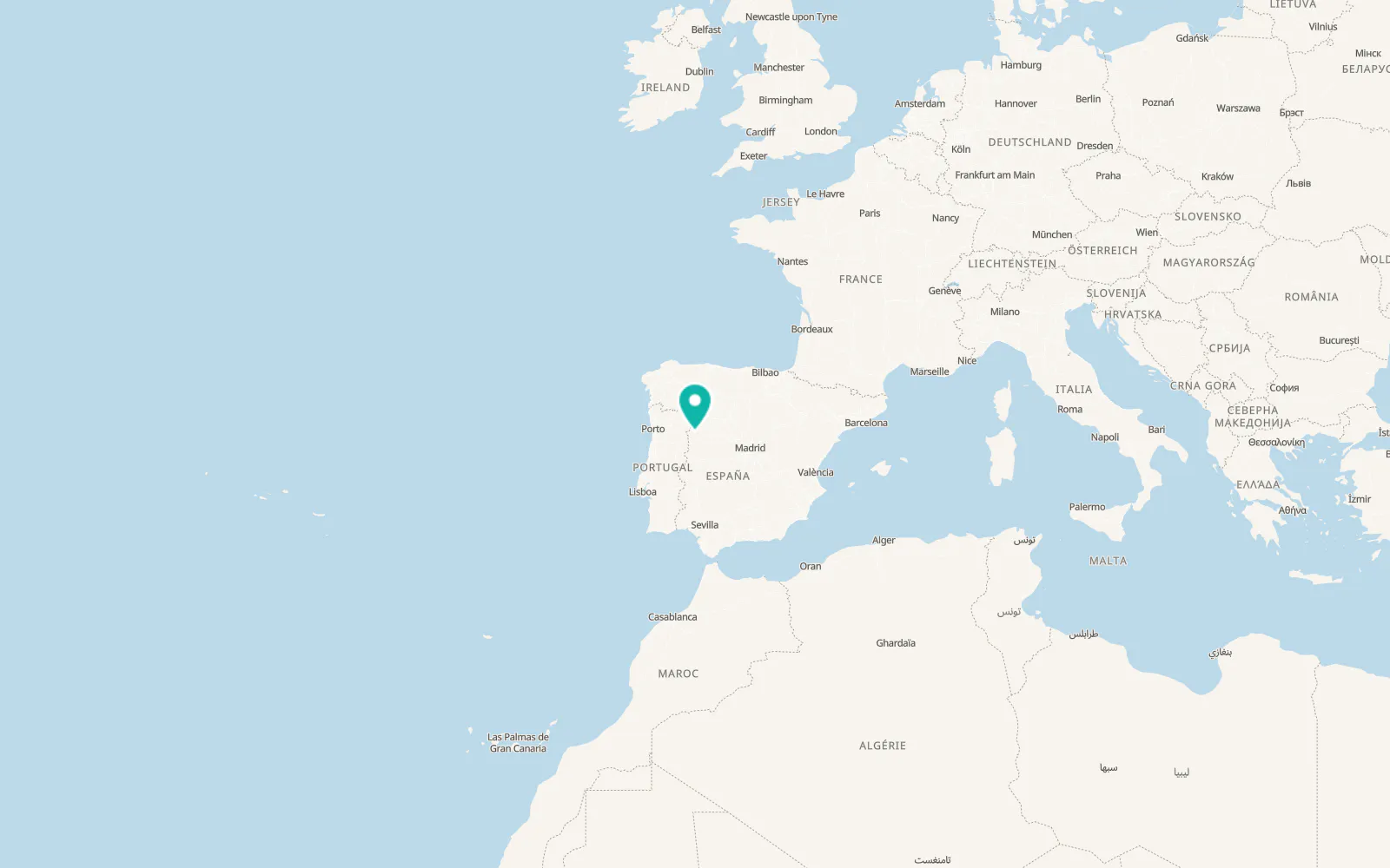 Map of Yecla de Yeltes