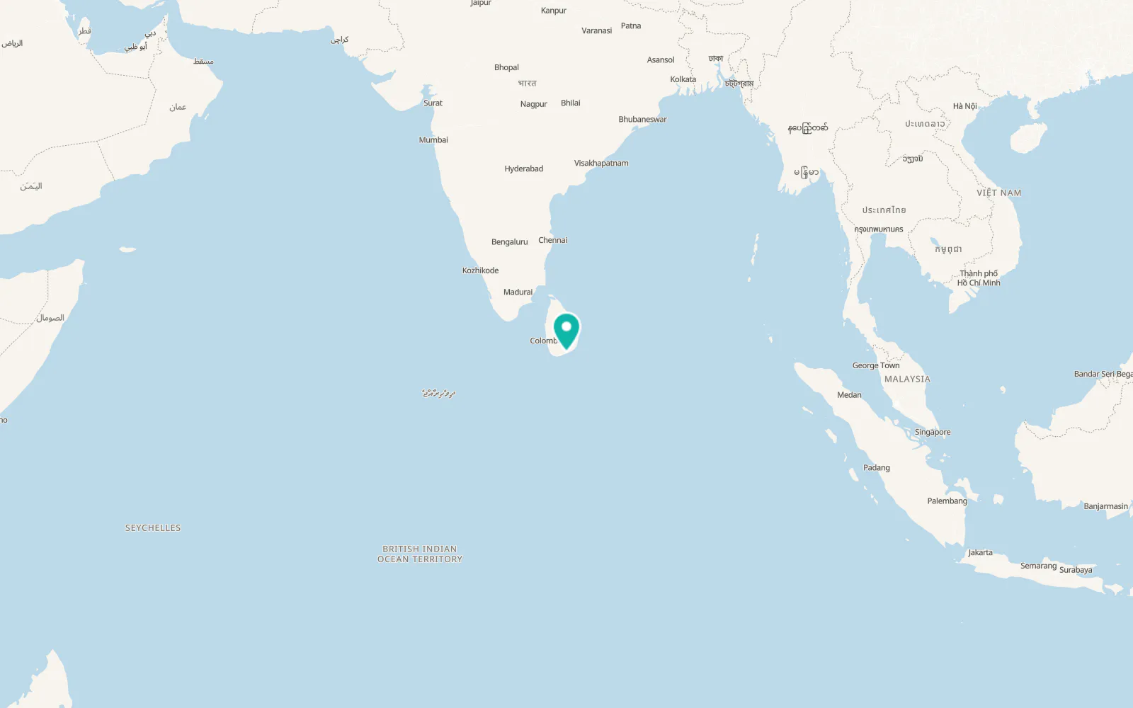 Map of Hambantota