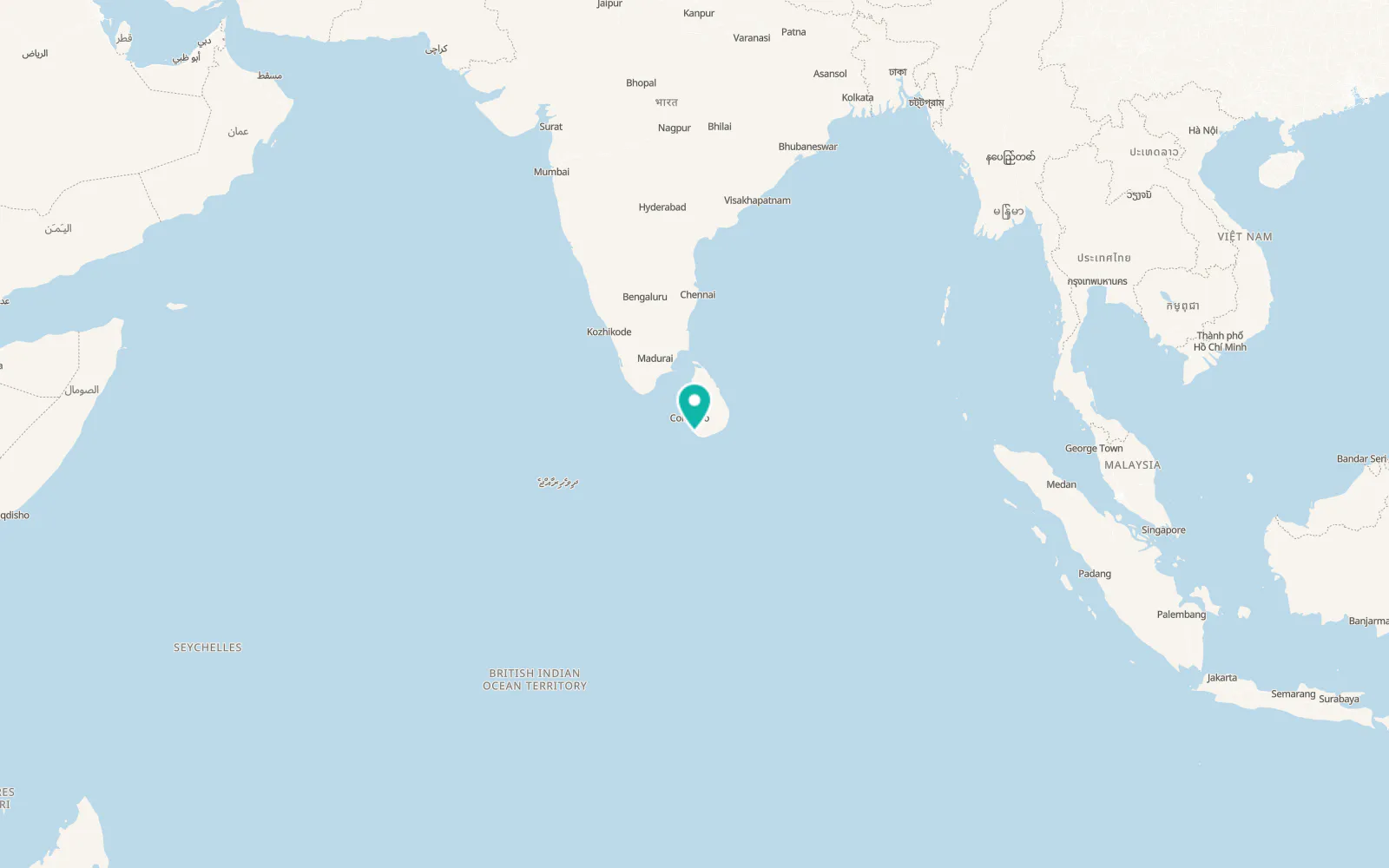Map of Hikkaduwa