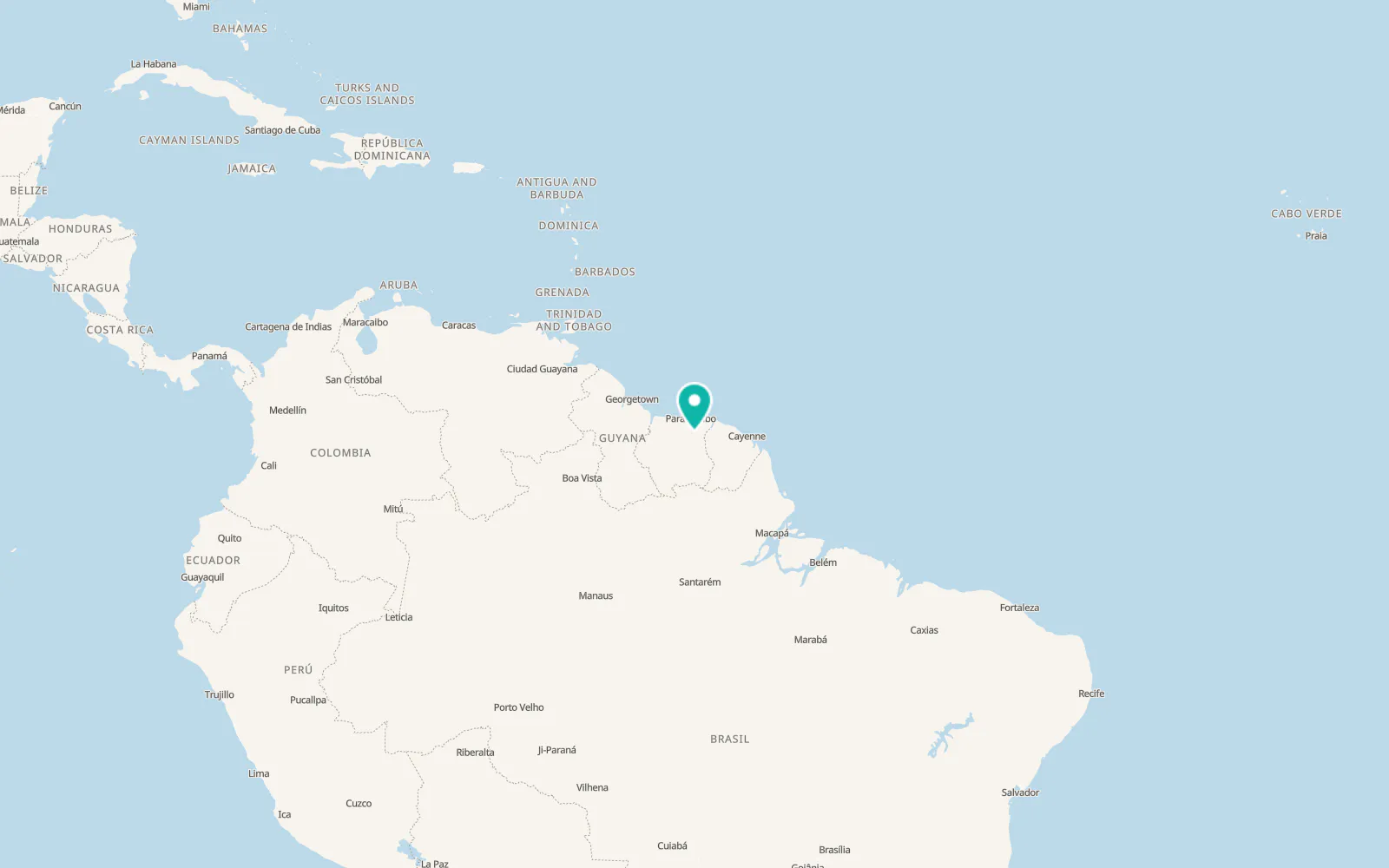 Map of Brokopondo