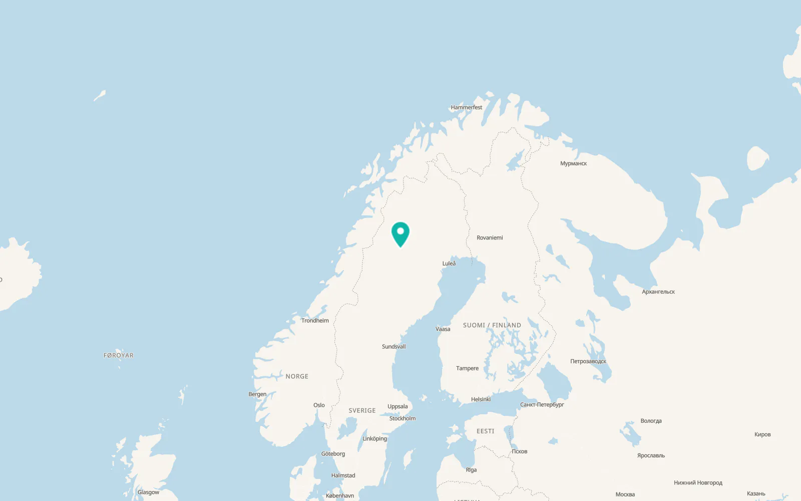 Map of Arjeplog