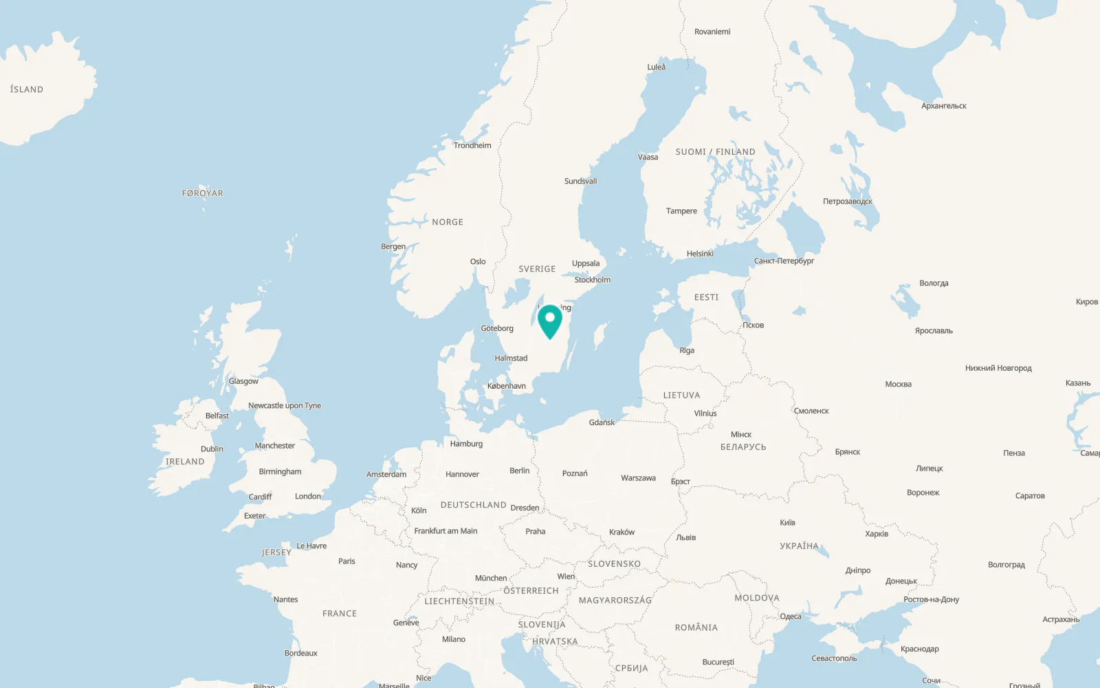 Map of Åseda