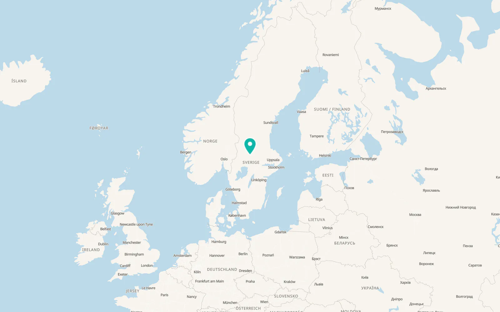Map of Fredriksberg