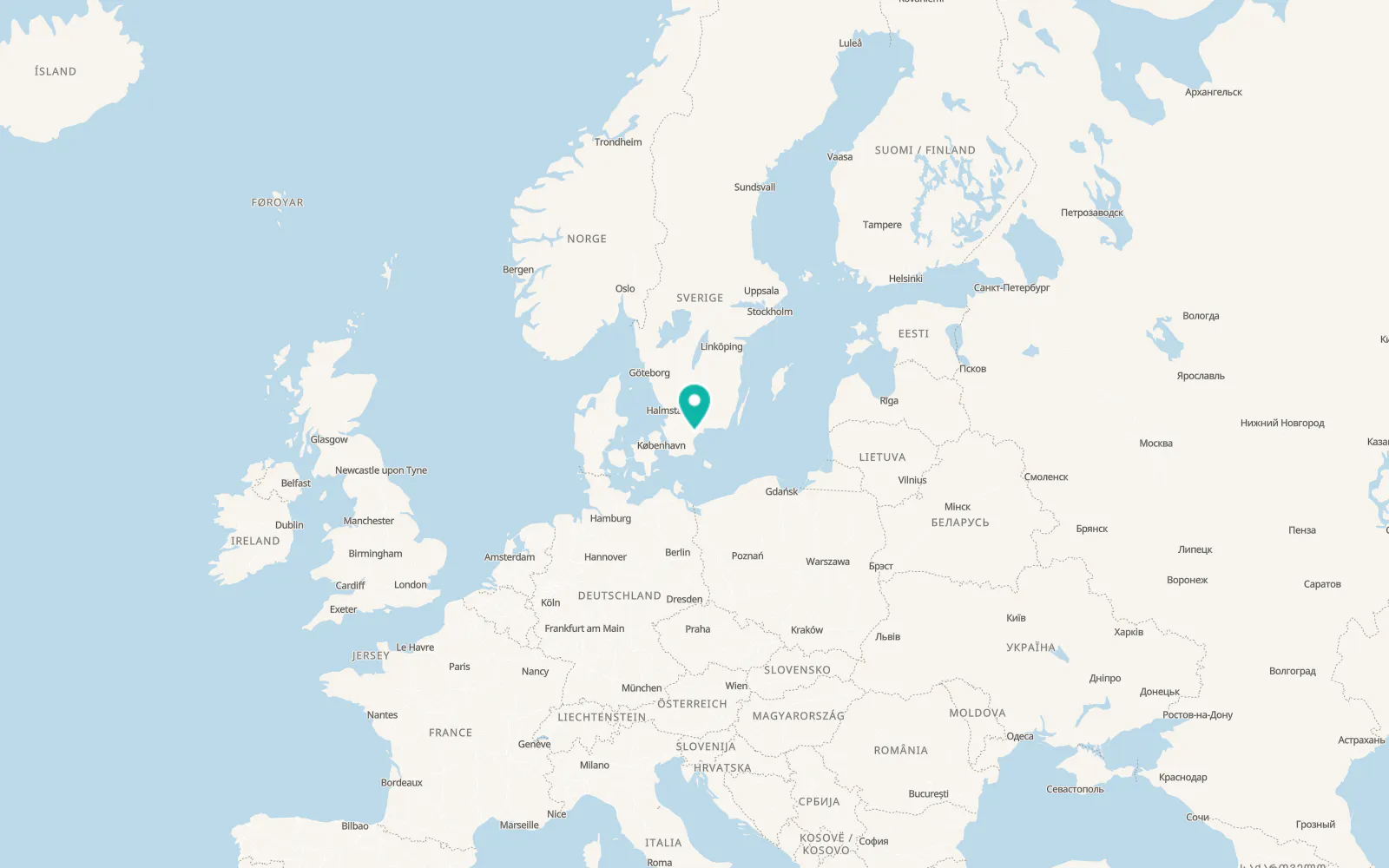 Map of Gustav Adolf