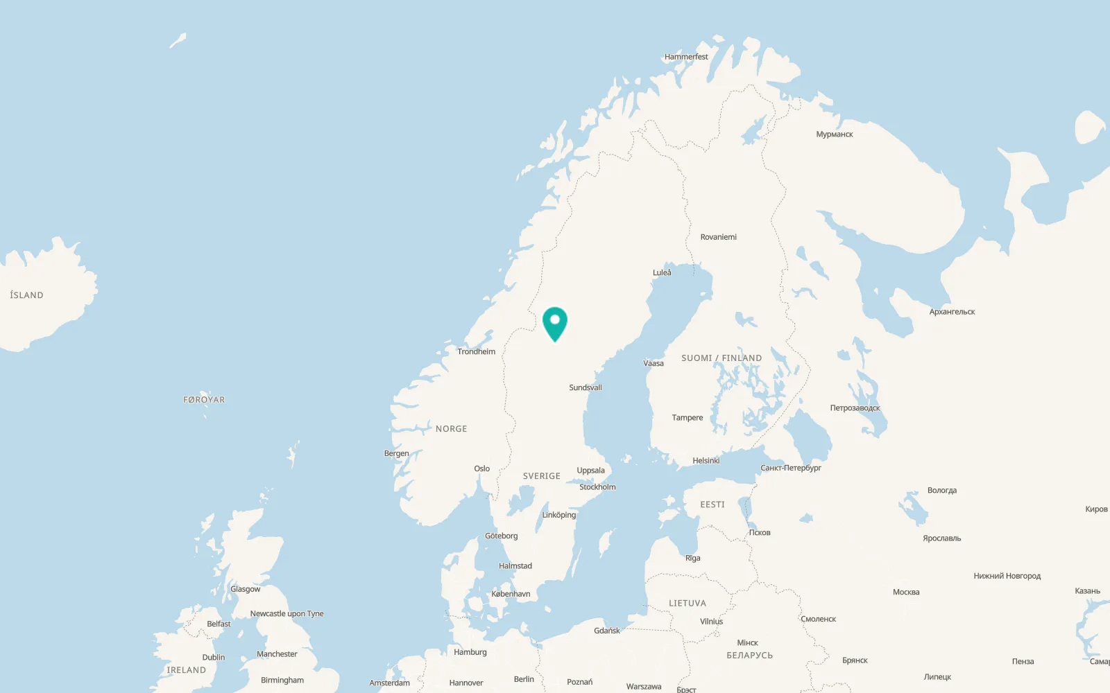 Map of Hammerdal