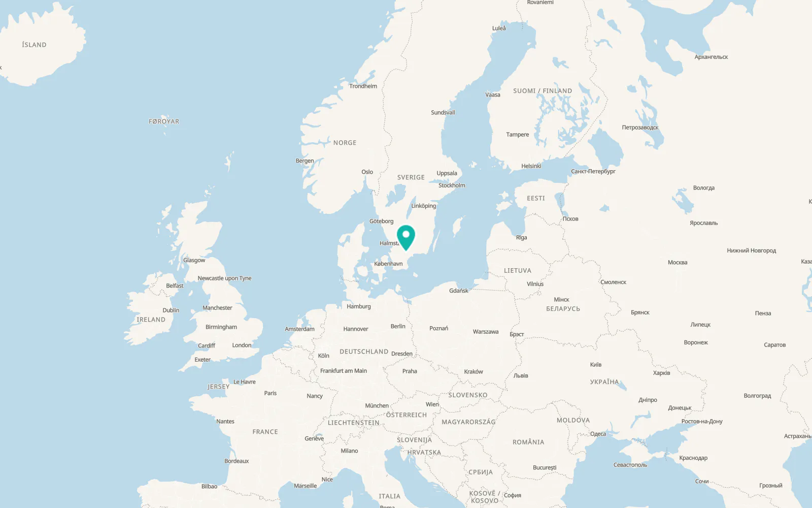 Map of Hanaskog