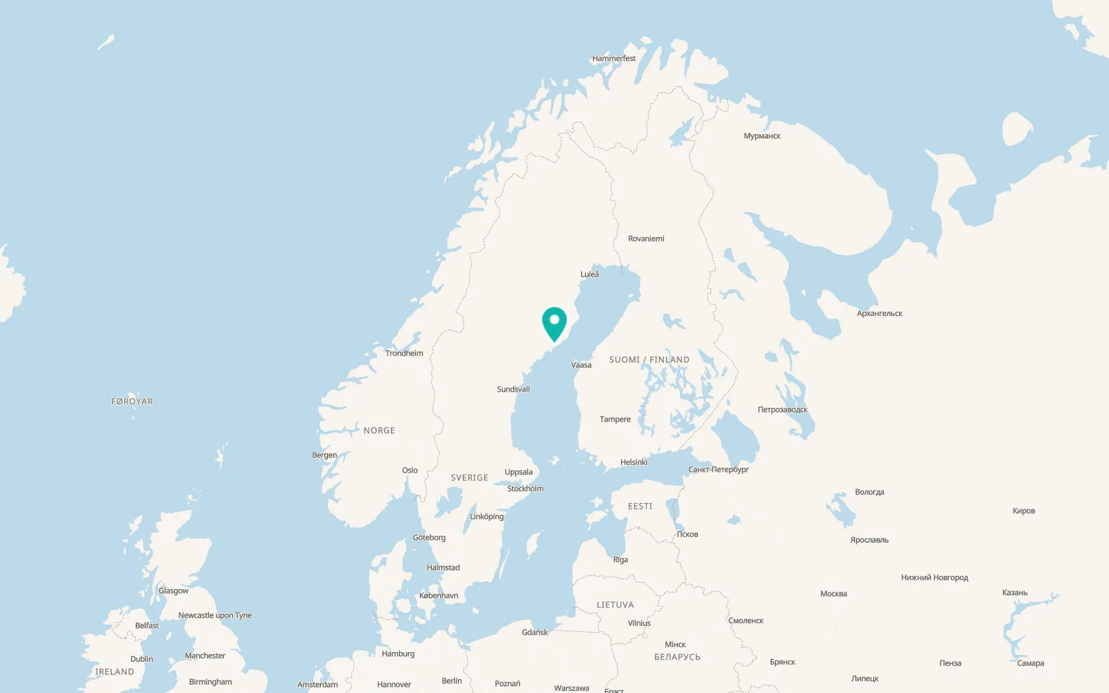 Map of Hörnefors