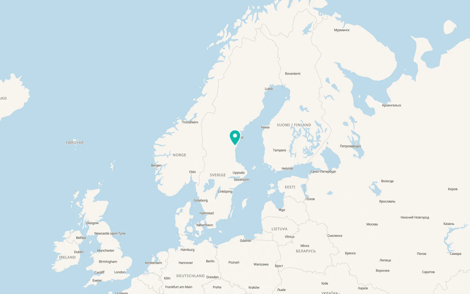 Map of Hudiksvall