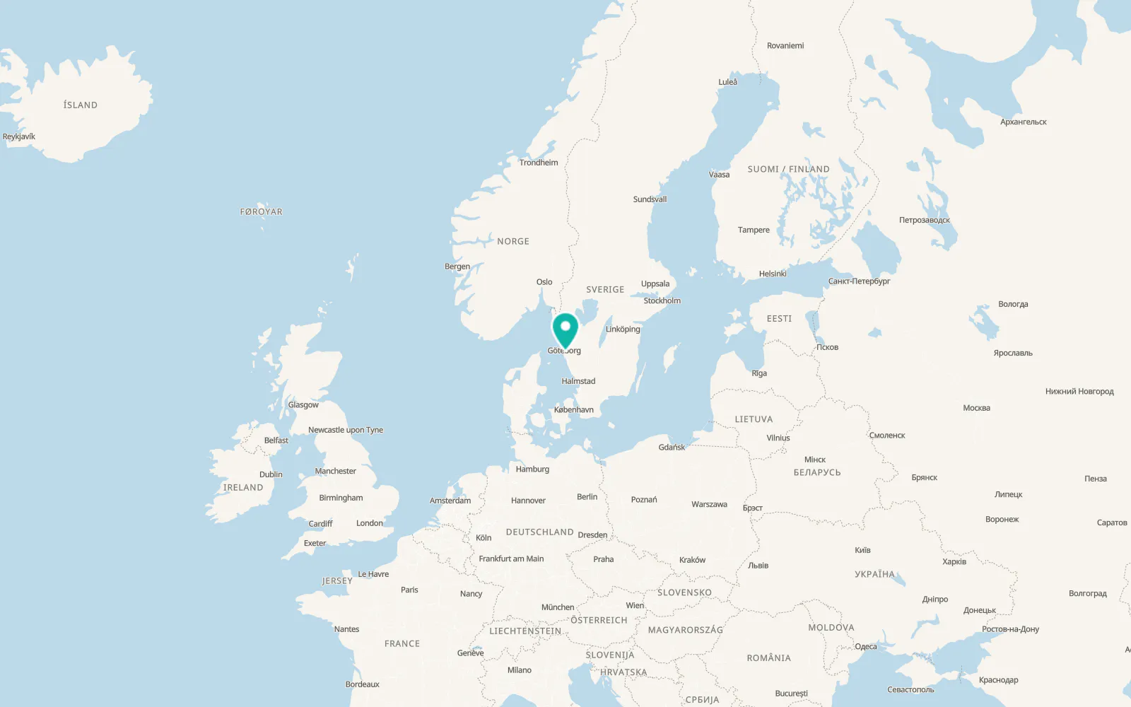 Map of Kållered