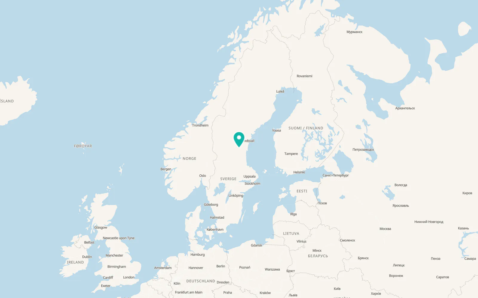 Map of Ljusdal