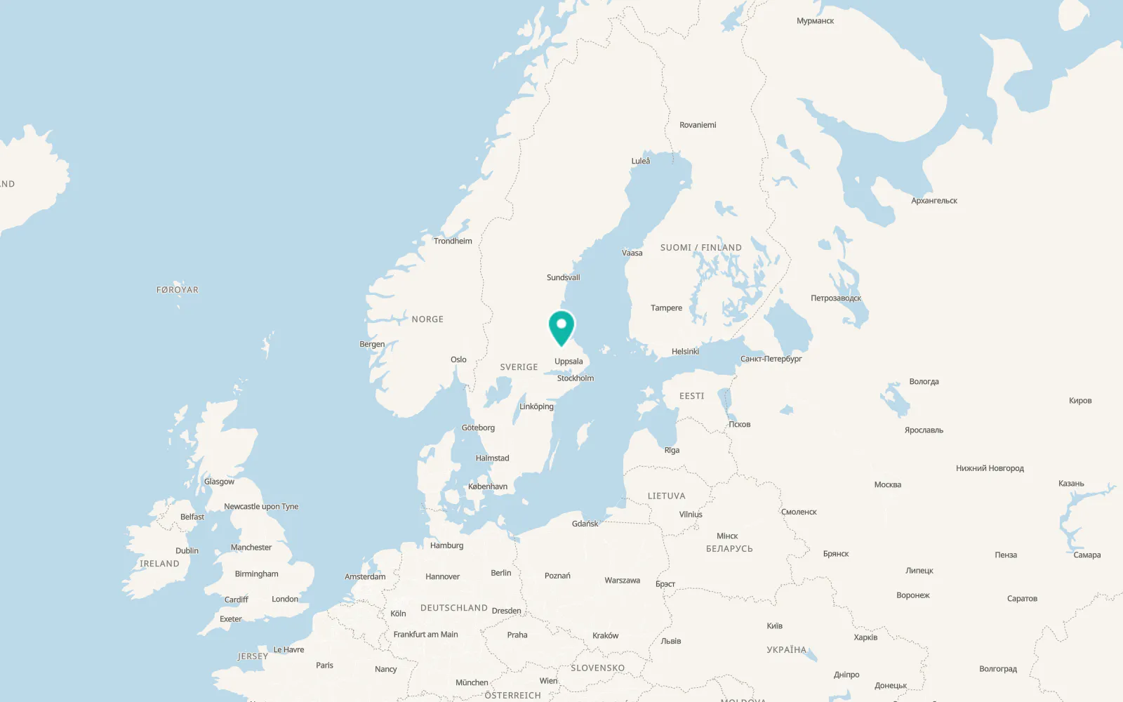 Map of Östervåla